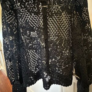 Elegant Black Lace Women's Top